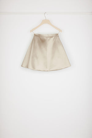 Jupe courte en satin de coton mélangé