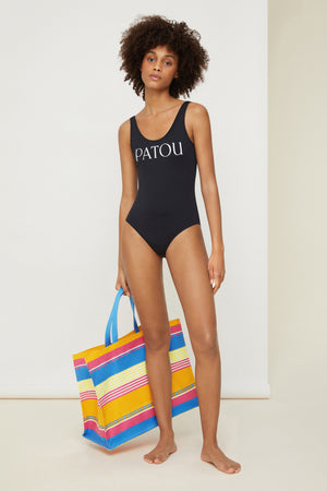 Low back one-piece swimsuit