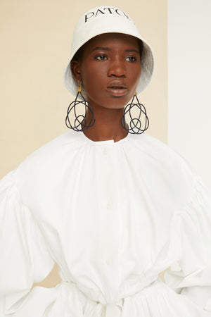 Cropped volume top in organic cotton