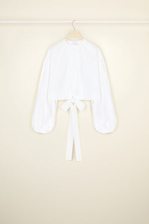 Cropped volume top in organic cotton