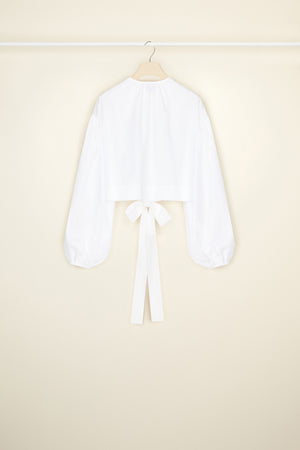 Cropped volume top in organic cotton