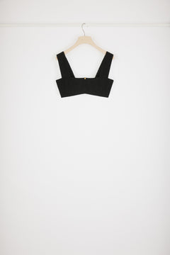 Brassière zippée en tweed de coton mélangé