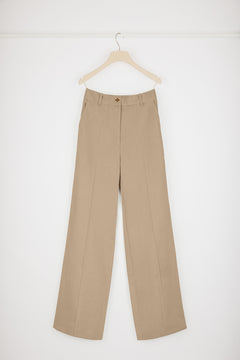 Iconic long trousers in organic cotton gabardine