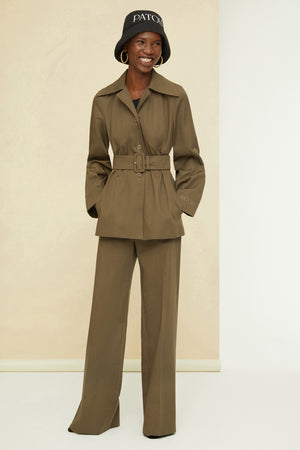 Long tailored trousers in organic cotton