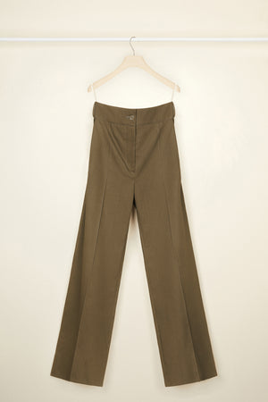 Long tailored trousers in organic cotton