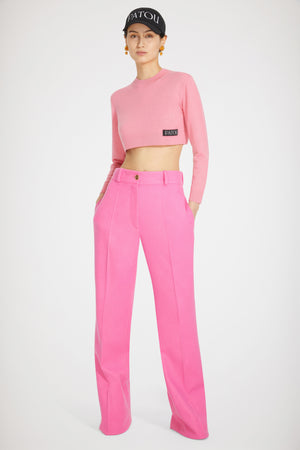 Pantalone svasato in lana e cachemire eco-sostenibili
