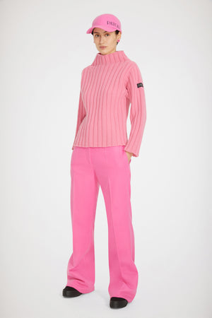 Pantalone svasato in lana e cachemire eco-sostenibili