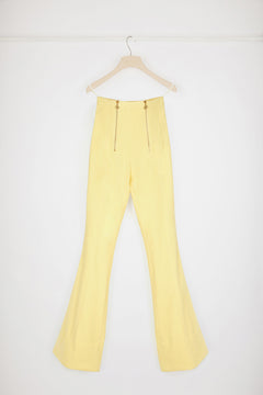 Hose mit ausgestelltem Bein aus Baumwollmix und Tweed