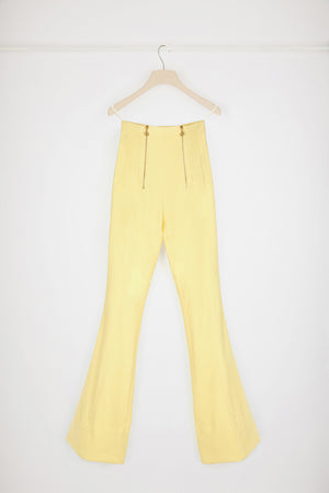 Pantalon évasé en tweed de coton mélangé