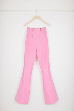 Pantalon évasé en tweed de coton mélangé