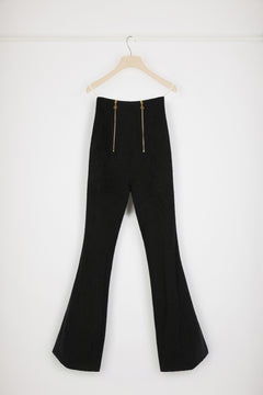 Flared trousers in cotton-blend tweed