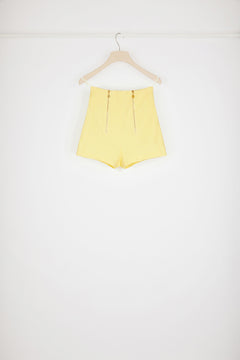 Short zippé en tweed de coton mélangé
