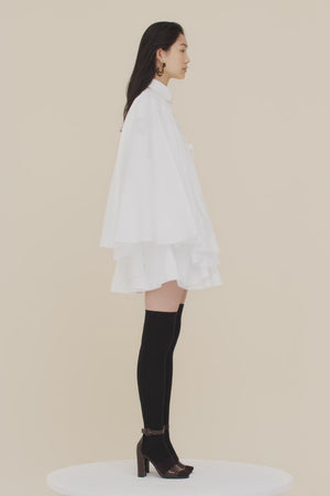 Minikleid aus Bio-Popeline mit kreisrund geschnittenen Ärmeln