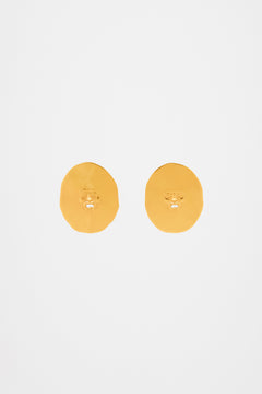 Large face brass clip-on earrings
