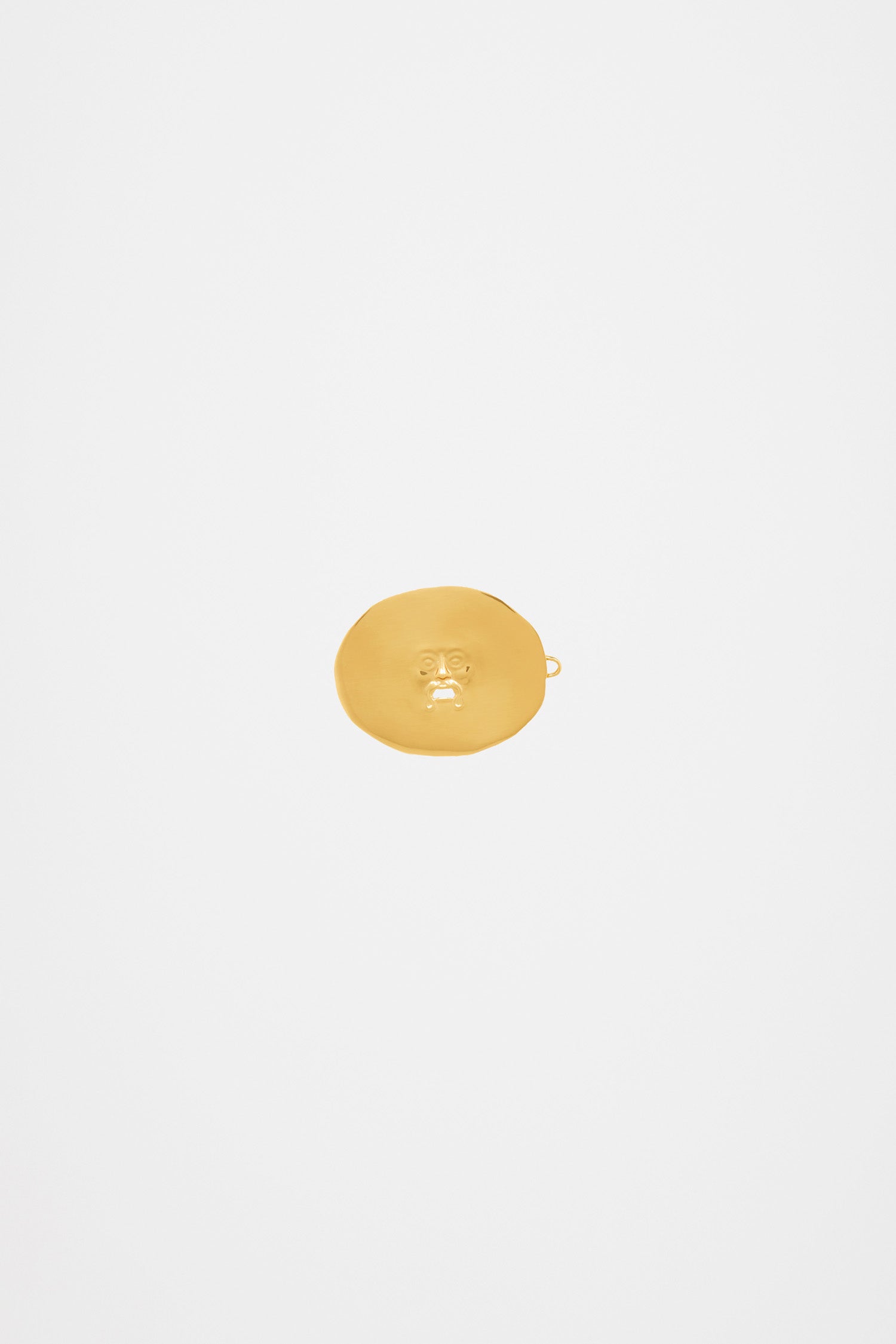 Patou - Große Haarspange aus Messing - Gold - Ein legendäres Gesicht, ein ansprechendes Accessoire.  Große Haarspange aus Messing mit von der „Bocca della Verità“ inspiriertem Design.