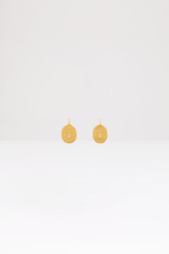 Small face brass earrings