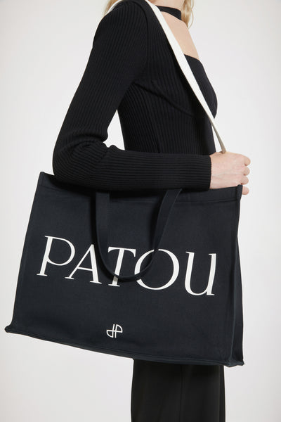 新品未使用【PATOU】ストラップ付 パトゥロゴ ミニトートバック♡ブラック