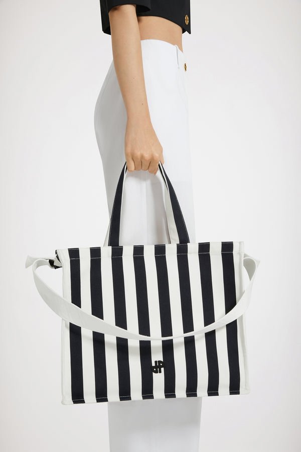 Patou - Large JP tote in printed cotton canvas