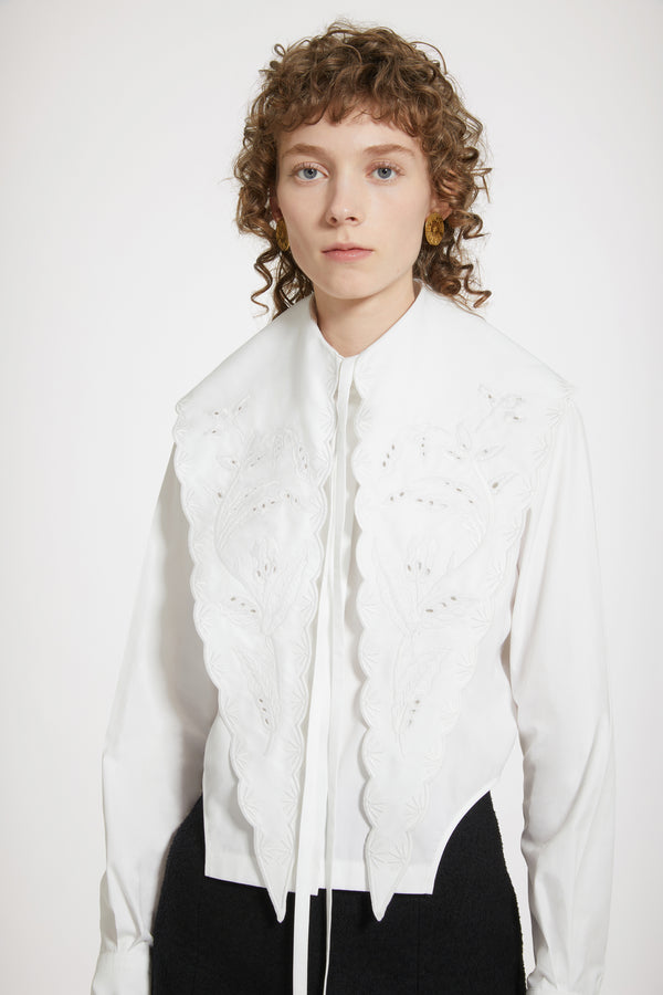 Patou - Long embroidered collar in organic cotton