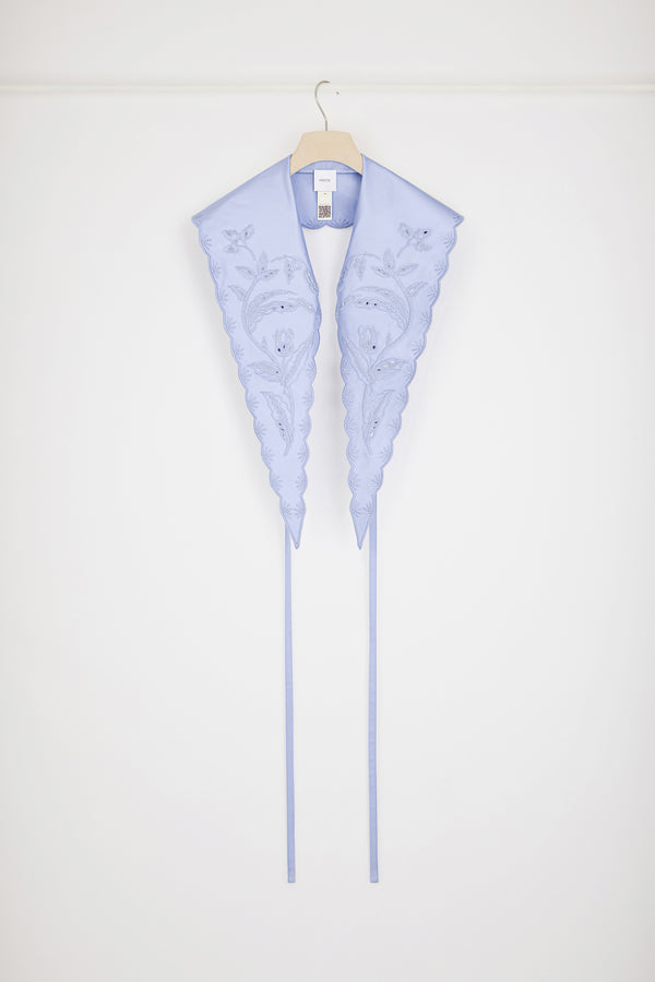 Patou - Long embroidered collar in eco-friendly satin