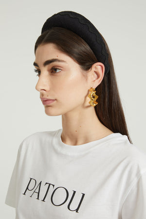 코튼 트위드 웨이브 패딩 헤드밴드