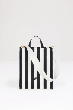 Vertical JP tote in printed cotton canvas