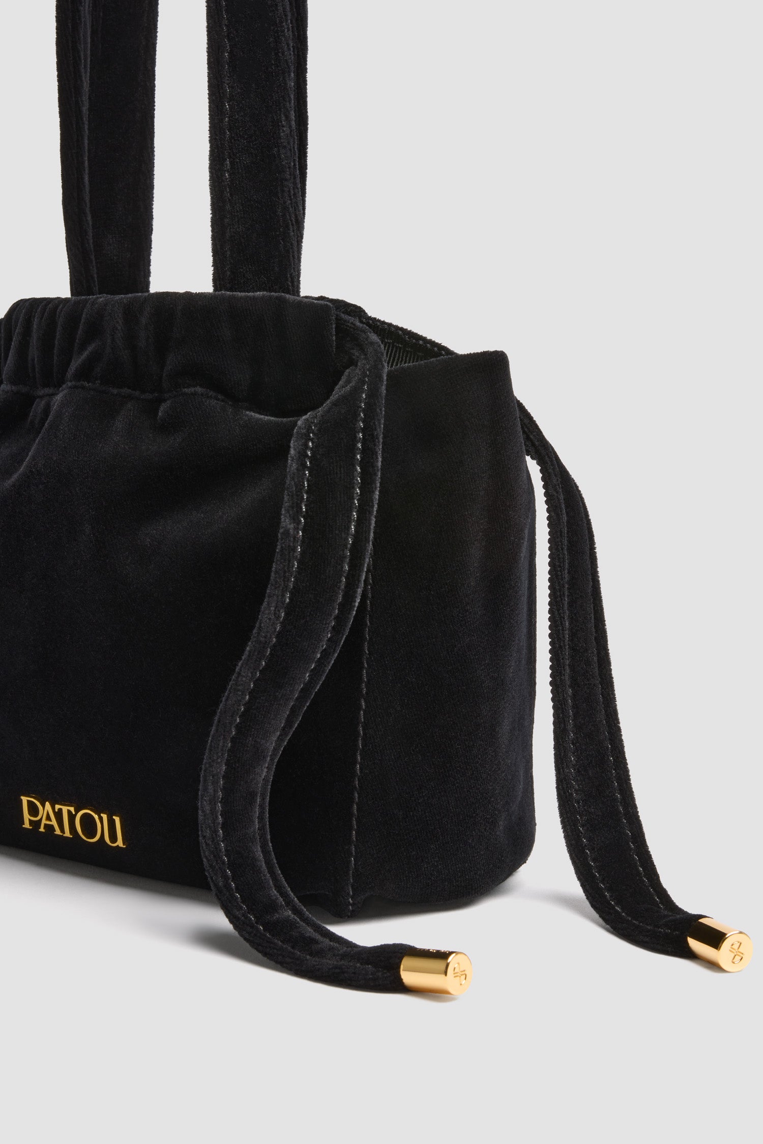 PATOU パトゥ　ブラック イブニングポーチ Patou | コットンベルベット イブニングポーチ