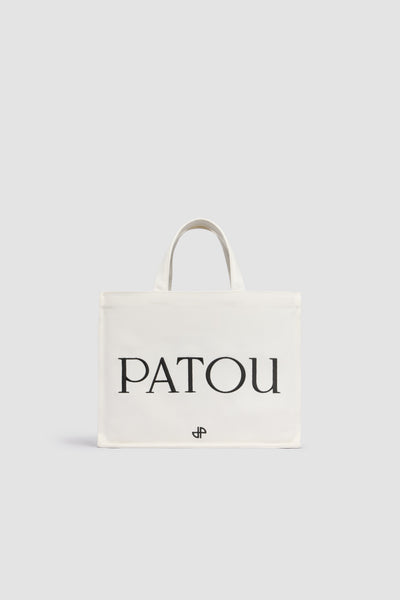 トートバッグ PATOU White Cotton Shopping Bag Patou | Large Patou tote in cotton canvas