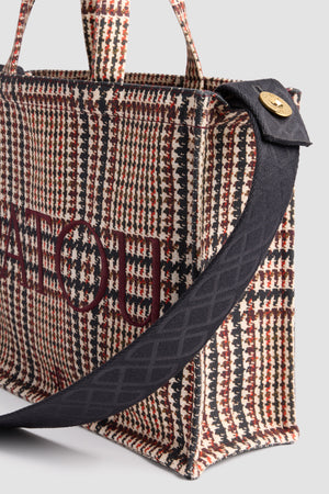 Tote media con logo Patou in tela di cotone stampato