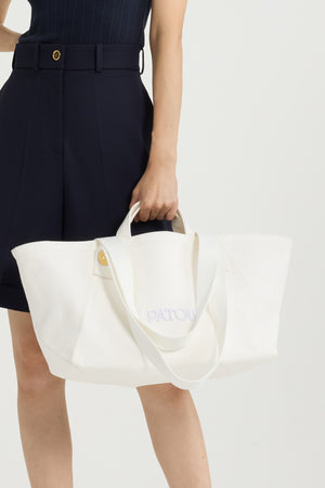 Tote a trapezio grande con logo Patou in cotone