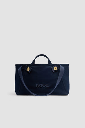 Large Patou logo trapeze tote in cotton canvas
