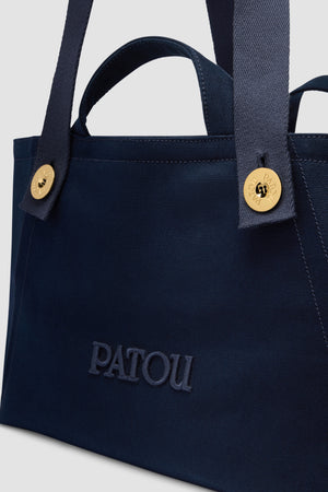 Large Patou logo trapeze tote in cotton canvas