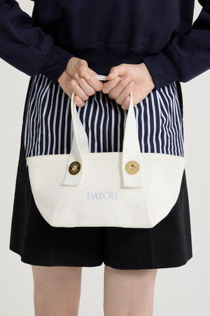 Tote a trapezio piccola con logo Patou in cotone