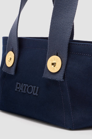 Petit cabas trapèze à logo Patou en coton