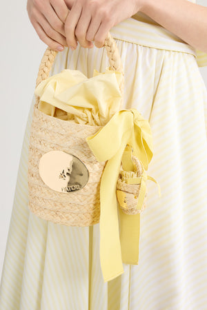 Charm Borsa a Secchiello GG in Rafia
