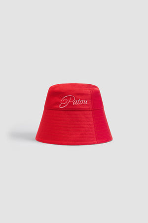 Embroidered Patou logo bucket hat in cotton
