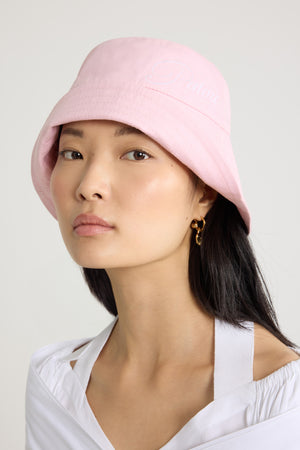 Embroidered Patou logo bucket hat in cotton