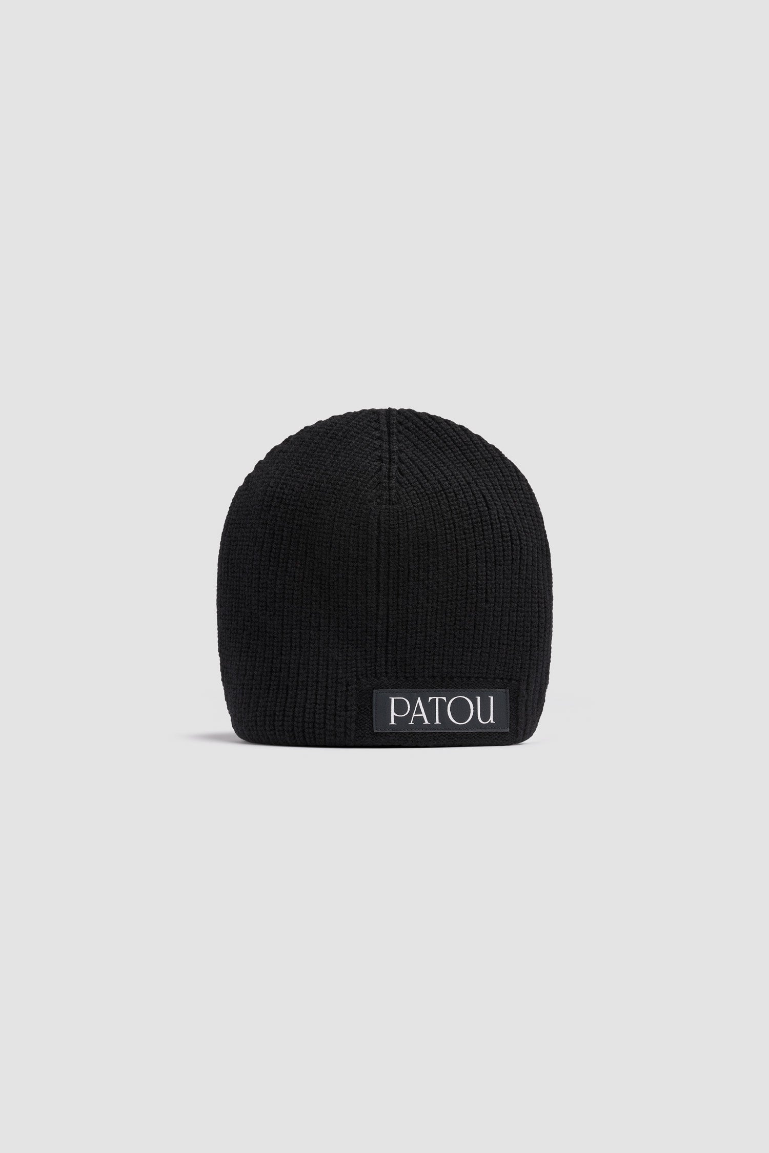 Patou - Berretto in lana e cashmere - Black - Berretto in lana e cashmere nero. Punto a coste. Etichetta con logo Patou sul davanti.