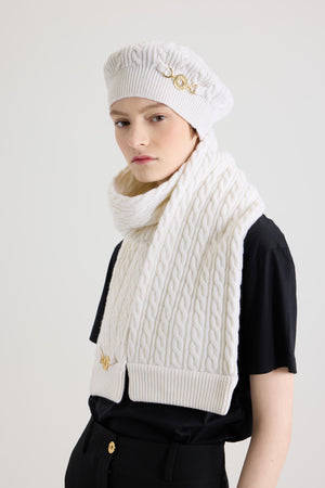 Sciarpa a trecce in lana e cashmere