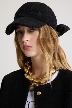Couture cap in sustainable wool blend tweed