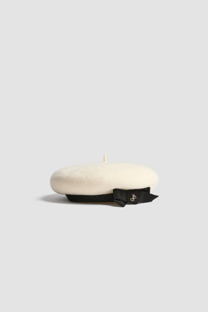 Grosgrain beret in wool felt