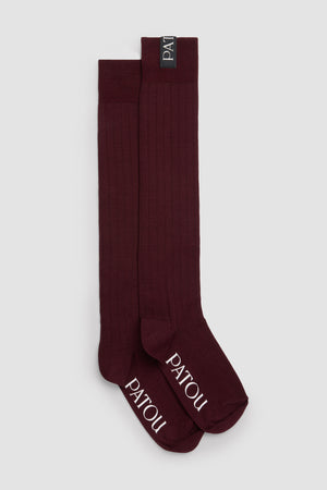 Ribbed knee socks in cotton blend