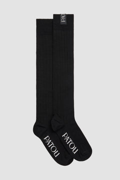 Ribbed knee socks in cotton blend
