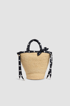 Große Raffia-Korbtasche