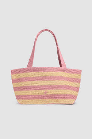 Large Raffia Trapeze Tote Bag