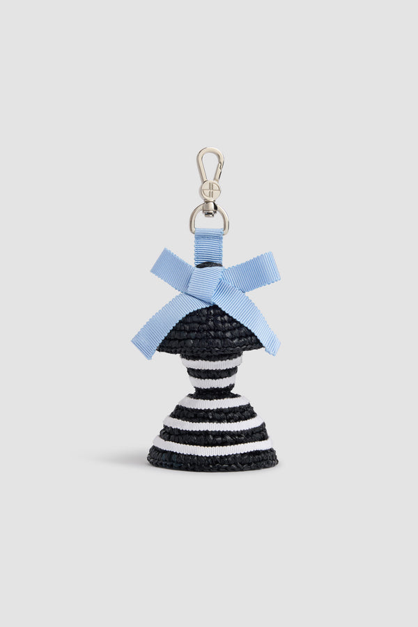 Patou - Charm Silhouette Patou in Rafia - Black - Charm silhouette Patou nero. Materiale in rafia. Nodo blu.