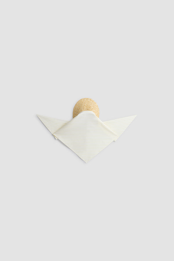 Patou - Cotton Scarf Cap - Lemonade Stripes - Yellow and white striped scarf cap. Cotton material. Embroidered logo.