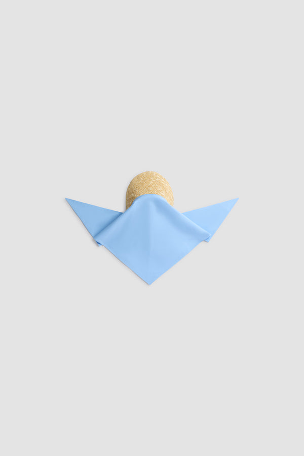 Patou - Cotton Scarf Cap - Riviera Blue - Light blue scarf cap. Cotton material. Embroidered logo.