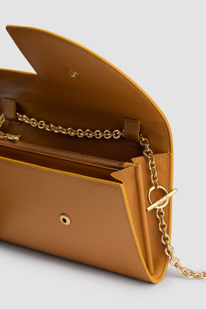 Pochette Patou à chaîne en cuir