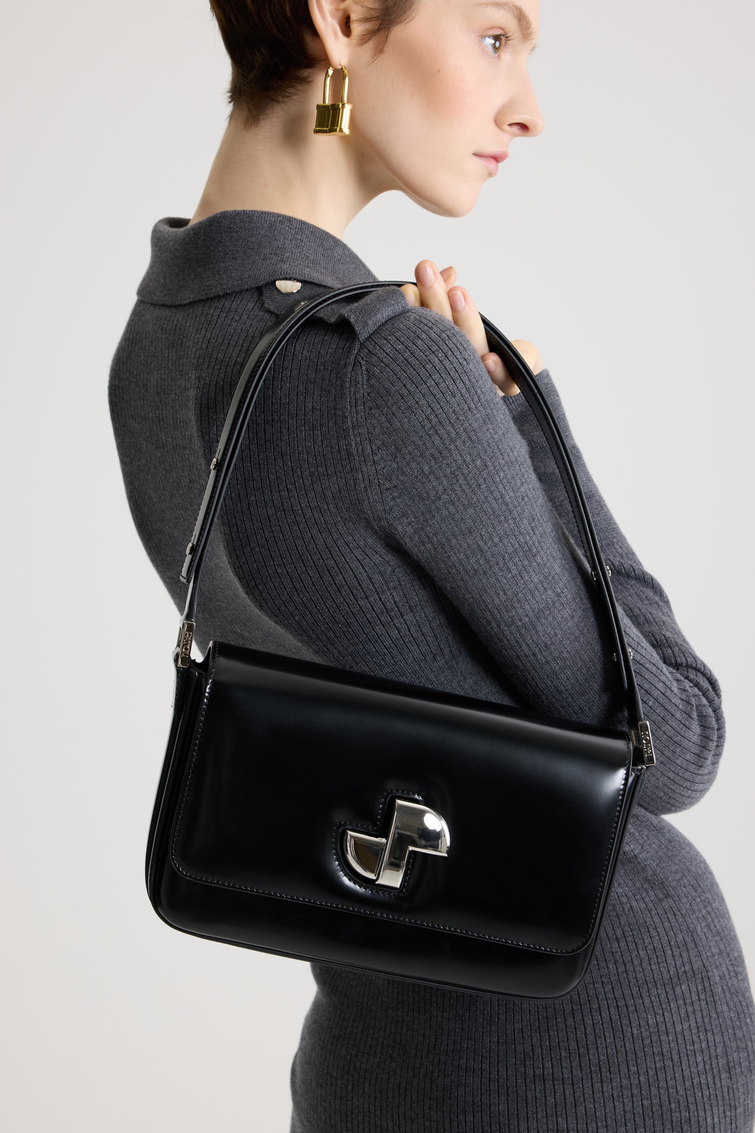 PATOU レザー Le Classic Lock バッグ BLACK Patou | Le Classic Lock bag in leather